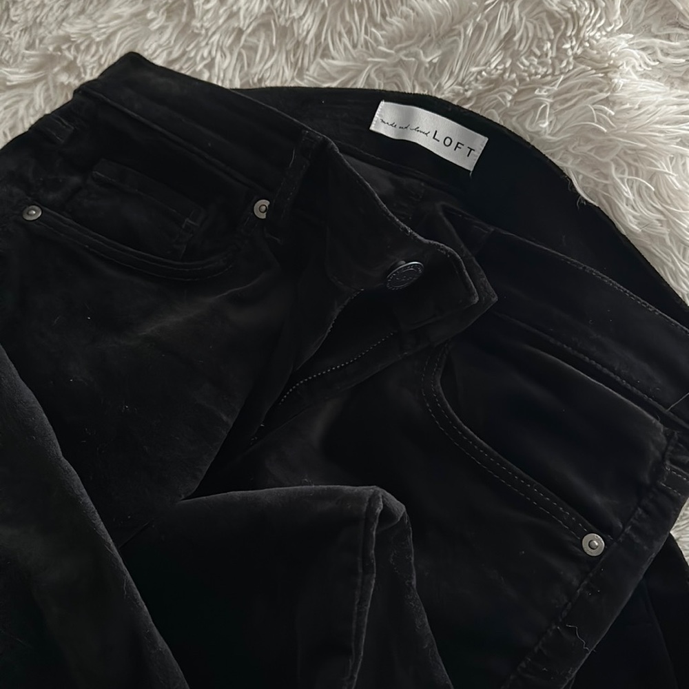 LOFT Button Front Velvet Pants, size M